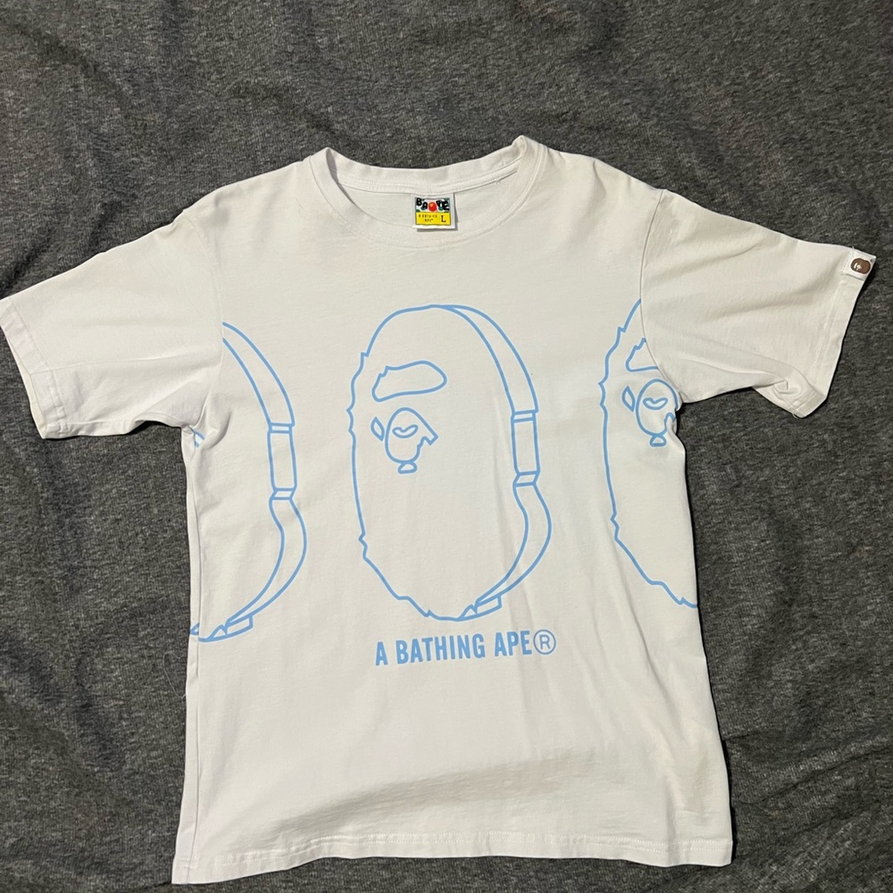 Bape White and Blue Over-Ear Headphones